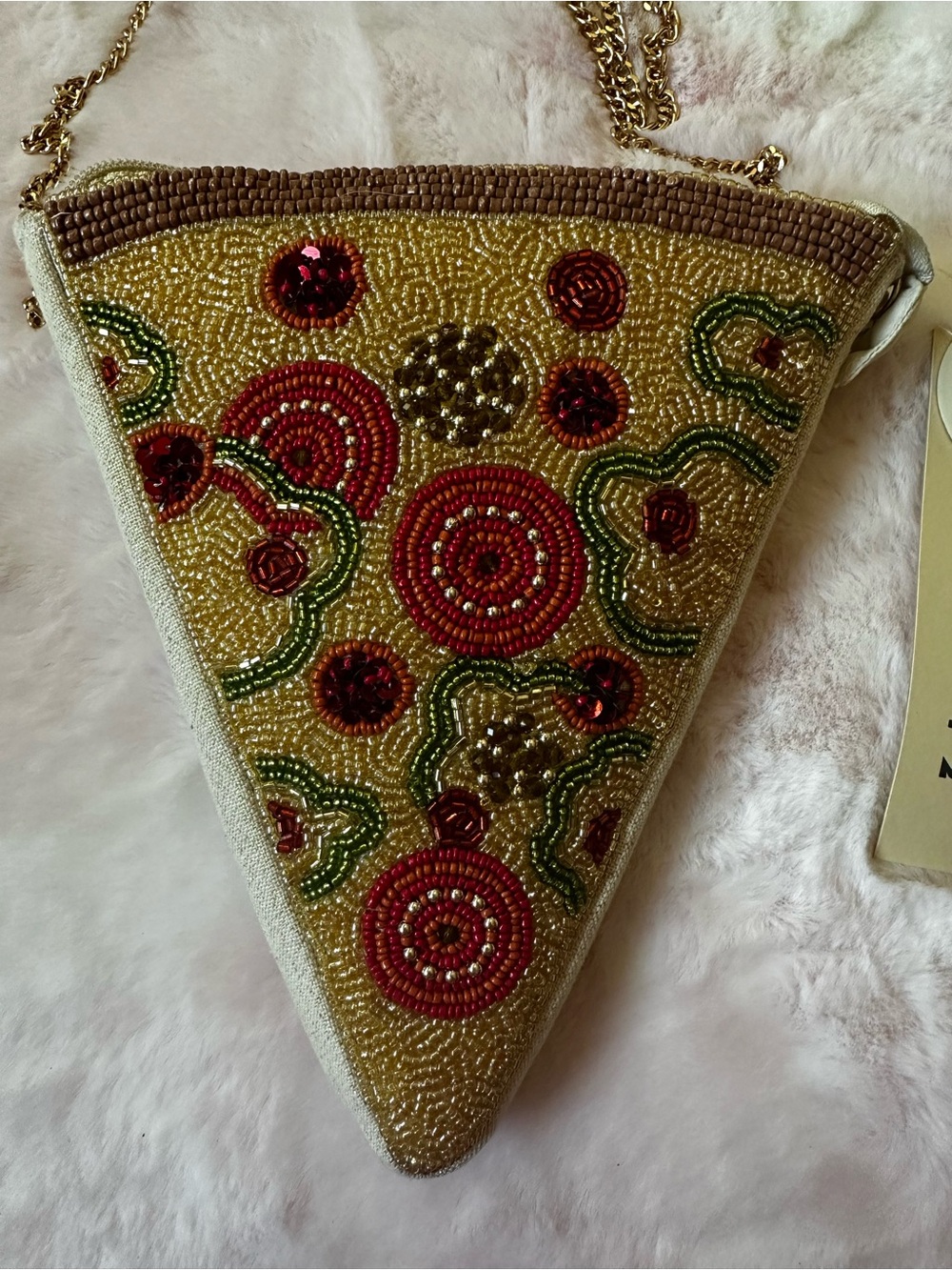 Pizza India Beaded Crossbody Purse Bag NWT
